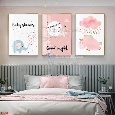 File tranh File tranh bộ in tráng gương hiện đại TK849 (bản gốc) in lụa dán tường