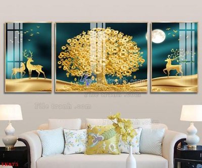 Tải file File tranh bộ in tráng gương hiện đại TK875 (gốc) chủ đề hoa sen