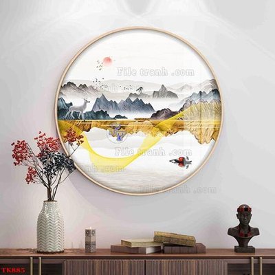 File gốc in ấn File tranh bộ in tráng gương hiện đại TK885 độ phân giải cao