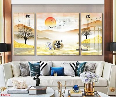 Ảnh gốc File tranh bộ in tráng gương hiện đại TK932 (độ nét cao) in tráng gương