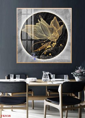 File gốc File tranh bộ in tráng gương hiện đại TK938 (in lụa) tranh phong thủy