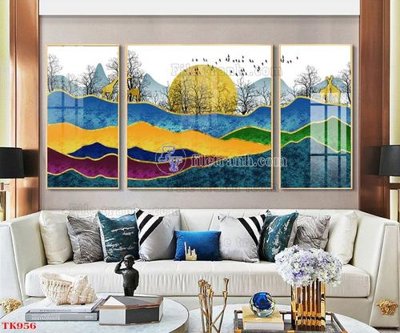 File ảnh File tranh bộ in tráng gương hiện đại TK956 (gốc) in backdrop sự kiện