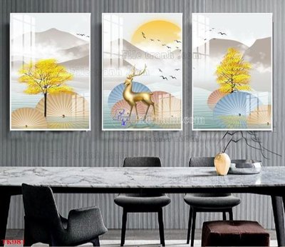 File ảnh File tranh bộ in tráng gương hiện đại TK981 (gốc) in standee