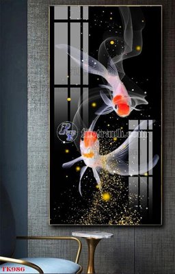 File tranh File tranh bộ in tráng gương hiện đại TK986 (gốc) in trên kính