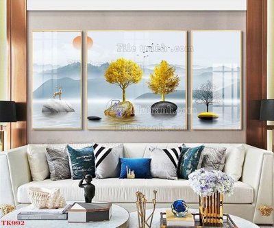 File ảnh File tranh bộ in tráng gương hiện đại TK992 (gốc) in biển hiệu