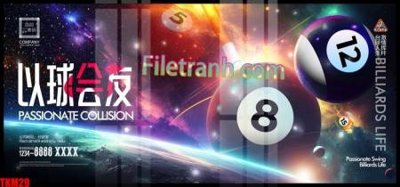 File in trần File tranh decor treo quán bida bi a BILLARD TKM29 (bản gốc) phong cảnh