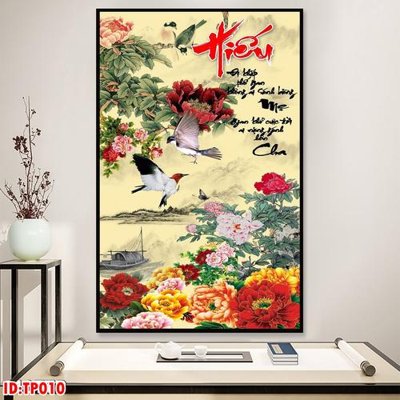 File in trần File tranh thư pháp TP010 (bản gốc) mây trời