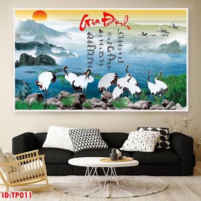 File tranh in trần 3D File tranh thư pháp TP011 (ảnh gốc)