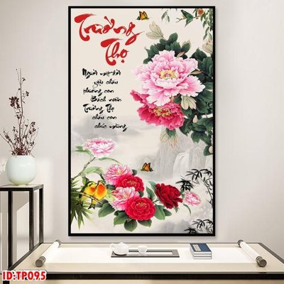 File in trần File tranh thư pháp TP095 (bản gốc) mây trời