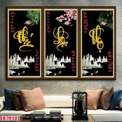 File PSD File tranh thư pháp TP102 (gốc) cho in quảng cáo