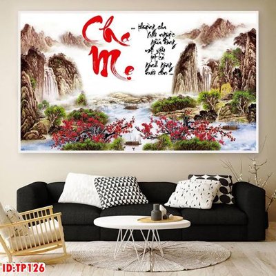 File tranh File tranh thư pháp TP126 (ảnh gốc) in trần nhà