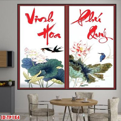 Tải file File tranh thư pháp TP184 (gốc) làm file in ấn