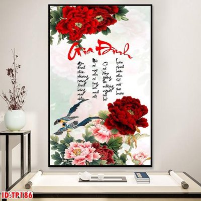 File gốc File tranh thư pháp TP186 (in tráng gương) nghệ thuật