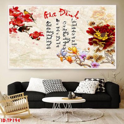 Tải file File tranh thư pháp TP194 (ảnh gốc) in tranh kính