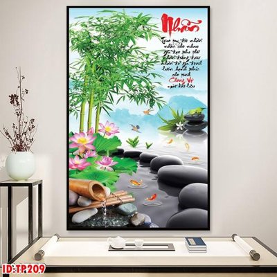 File in trần File tranh thư pháp TP209 (bản gốc) hoa văn