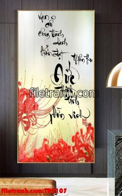 File tranh File tranh thư pháp TP2107 (gốc) in trên kính