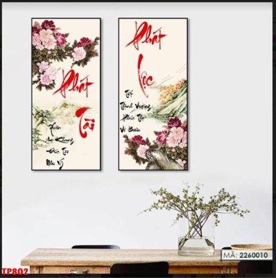 File tranh in trần 3D File tranh thư pháp TP802 (ảnh gốc)