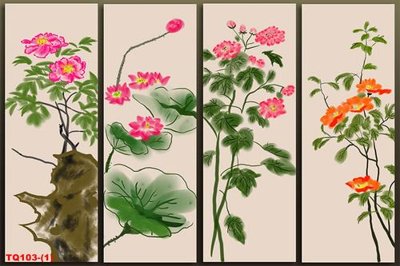 Tải về hình ảnh gốc File tranh tứ quý TQ103 sắc nét