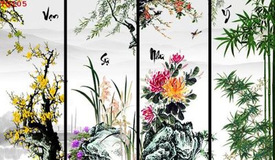 File gốc File tranh tứ quý TQ105 (chuẩn màu) cho in offset