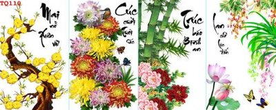 File gốc in ấn File tranh tứ quý TQ110 chất lượng vượt trội