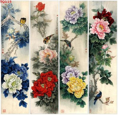 Tải file File tranh tứ quý TQ115 (gốc) chủ đề hoa sen