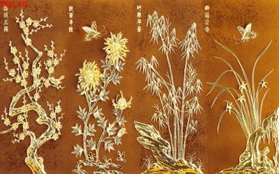 File gốc in tráng gương File tranh tứ quý TQ120 chi tiết