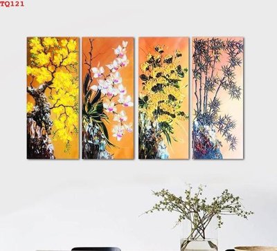 File gốc File tranh tứ quý TQ121 (in mica) làm quà tặng