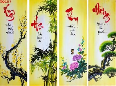 Tải file tranh gốc File tranh tứ quý TQ157 chất lượng cao