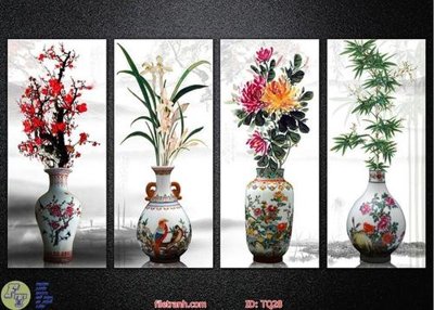 File PSD File tranh tứ quý TQ28 (bản gốc) độ phân giải cao