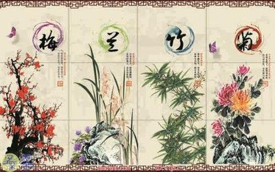 File tranh quảng cáo File tranh tứ quý TQ32 (file gốc) chuyên nghiệp