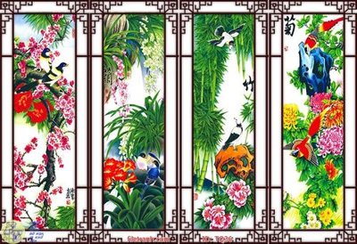 File gốc File tranh tứ quý TQ36 (in tráng gương) nghệ thuật