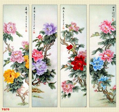 Download file gốc File tranh tứ quý TQ70 (in lụa) nghệ thuật
