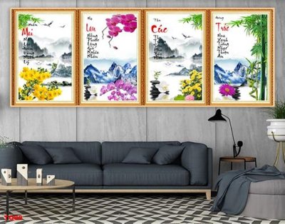 Download file gốc File tranh tứ quý TQ80 (in lụa) nghệ thuật