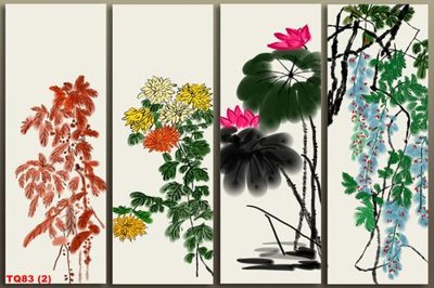 File tranh File tranh tứ quý TQ83 (gốc) chủ đề trừu tượng