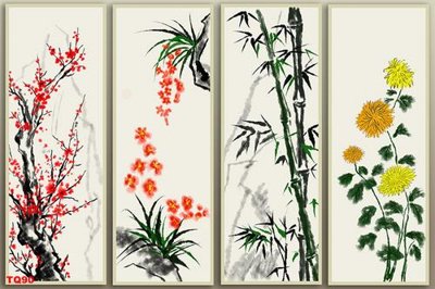 Hình ảnh file gốc File tranh tứ quý TQ90 cho in UV