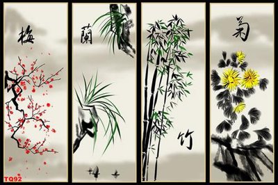 File in trần File tranh tứ quý TQ92 (bản gốc) phong cảnh