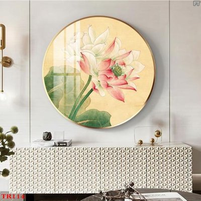 File tranh File tranh tròn hoa sen TRR114 (bản gốc) treo quán cafe