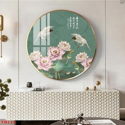 File gốc File tranh tròn hoa sen TRR115 (in tráng gương) hiện đại