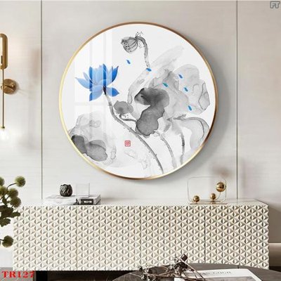 File tranh File tranh tròn hoa sen TRR127 (bản gốc) in lụa 3D