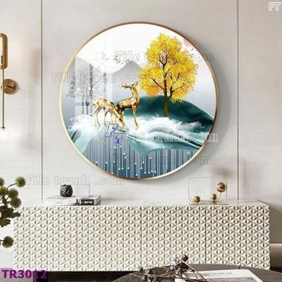 File ảnh File tranh tròn hiện đại TR3012 (gốc) in poster