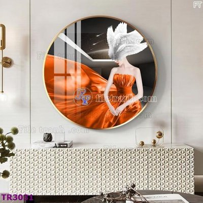 File PSD File tranh tròn hiện đại TR3031 (bản gốc) chất lượng nhất