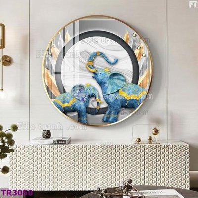 Ảnh gốc File tranh tròn hiện đại TR3050 (độ nét cao) in mica