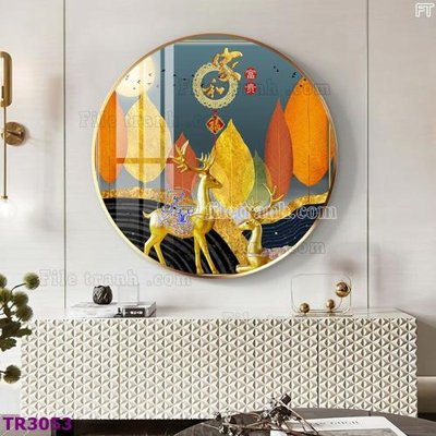 File in trần File tranh tròn hiện đại TR3053 (file gốc) hoa văn 3D