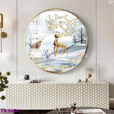 File PSD File tranh tròn hiện đại TR3054 (gốc) nhiều lớp (multi-layer)