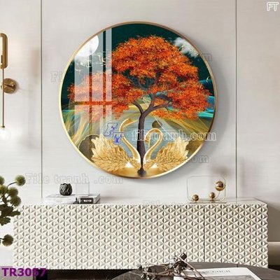 File gốc File tranh tròn hiện đại TR3057 (in tráng gương) sang trọng