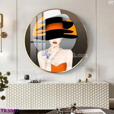 Tải file File tranh tròn hiện đại TR3067 (gốc) in tranh tráng gương