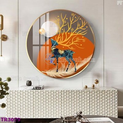 File in lụa File tranh tròn hiện đại TR3079 (chất lượng cao) File tranh tròn hiện đại TR3079