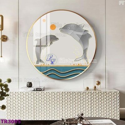 File tranh File tranh tròn hiện đại TR3095 (gốc) chủ đề thành phố