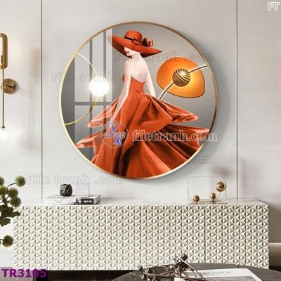 File gốc File tranh tròn hiện đại TR3105 (in mica) cắt laser