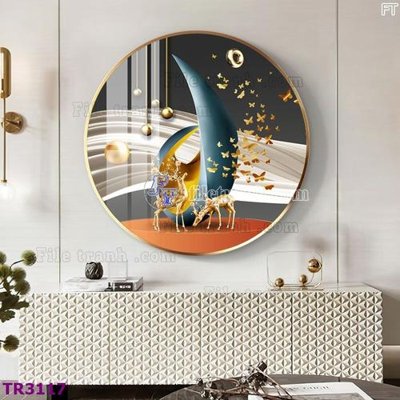 File PSD File tranh tròn hiện đại TR3117 (nguyên bản) cho thiết kế
